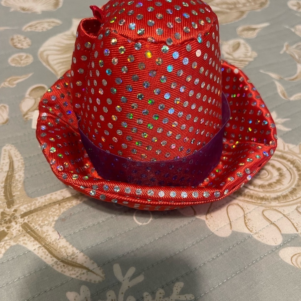 Mary Meyer Red Rhinestone hat‎ pen or pencil holder , weighted and tagged